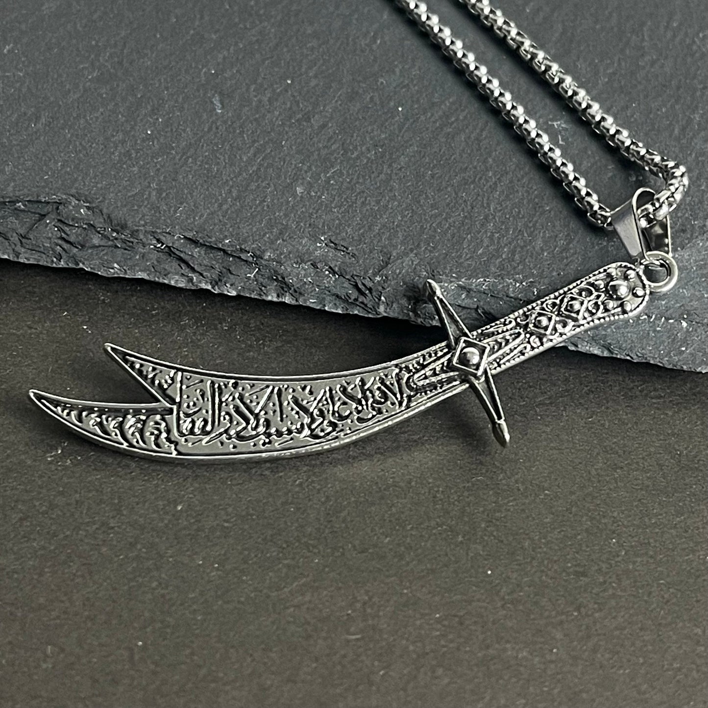 La-Fateh Illa Ali Zulfiqar Sword Pendant Necklace
