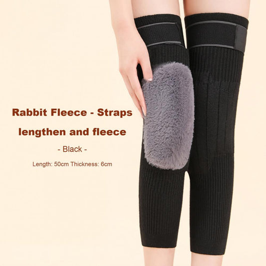 2 Pcs Adjustable Cashmere wool Knee Warmers -30Β° warm knee pads with strap