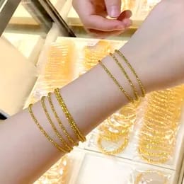 Spring Bangle Bracelets - Gold Set