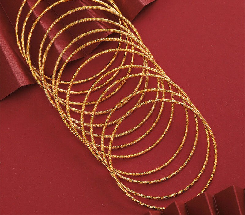 Spring Bangle Bracelets - Gold Set