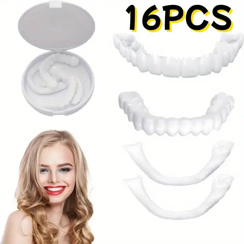 2 Pairs Realistic Dental Veneers – Upper & Lower Teeth, Natural Look & Whitening