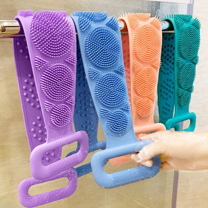 Bath Shower Silicone Body Brush Belt ( Random Colour )