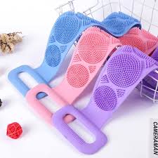 Bath Shower Silicone Body Brush Belt ( Random Colour )