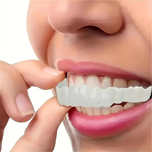 2 Pairs Realistic Dental Veneers – Upper & Lower Teeth, Natural Look & Whitening