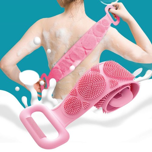 Bath Shower Silicone Body Brush Belt ( Random Colour )