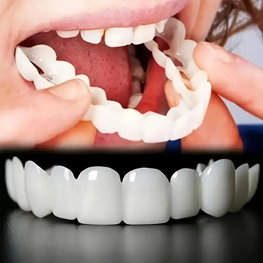 2 Pairs Realistic Dental Veneers – Upper & Lower Teeth, Natural Look & Whitening