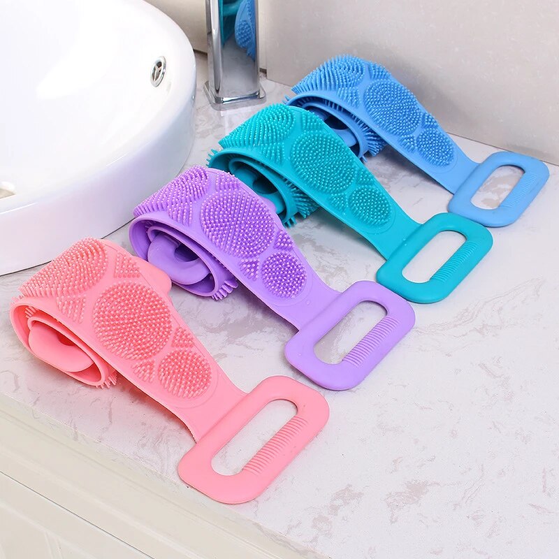 Bath Shower Silicone Body Brush Belt ( Random Colour )