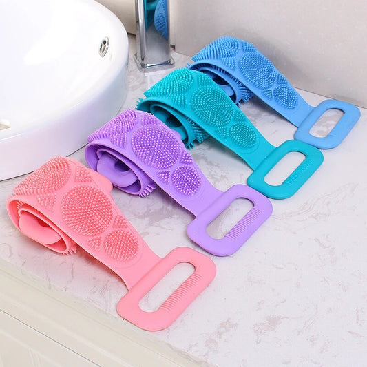 Bath Shower Silicone Body Brush Belt ( Random Colour )