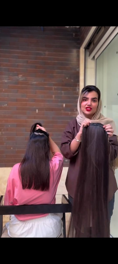 Long Hair Claw Clip Ponytail Elastic Band Extension