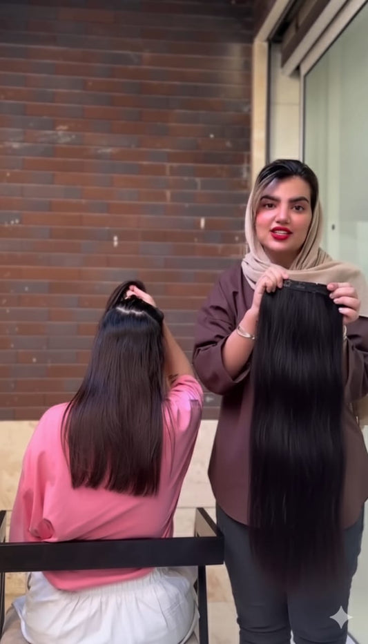 Long Hair Claw Clip Ponytail Elastic Band Extension