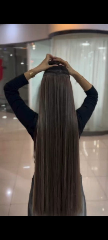 Long Hair Claw Clip Ponytail Elastic Band Extension