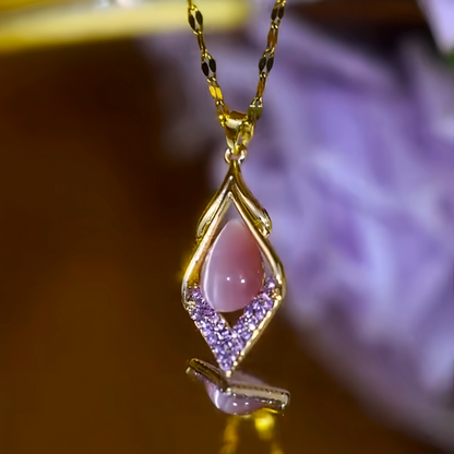 Classis Sapphire Necklace with 1 K Gold Plated Chain
